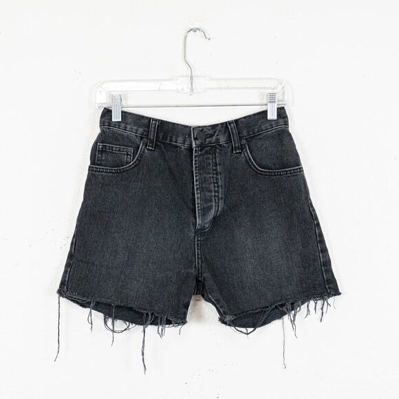 Anine Bing Bonnie Raw Hem Cutoff Denim Shorts washed black sz 25 - Picture 7 of 10